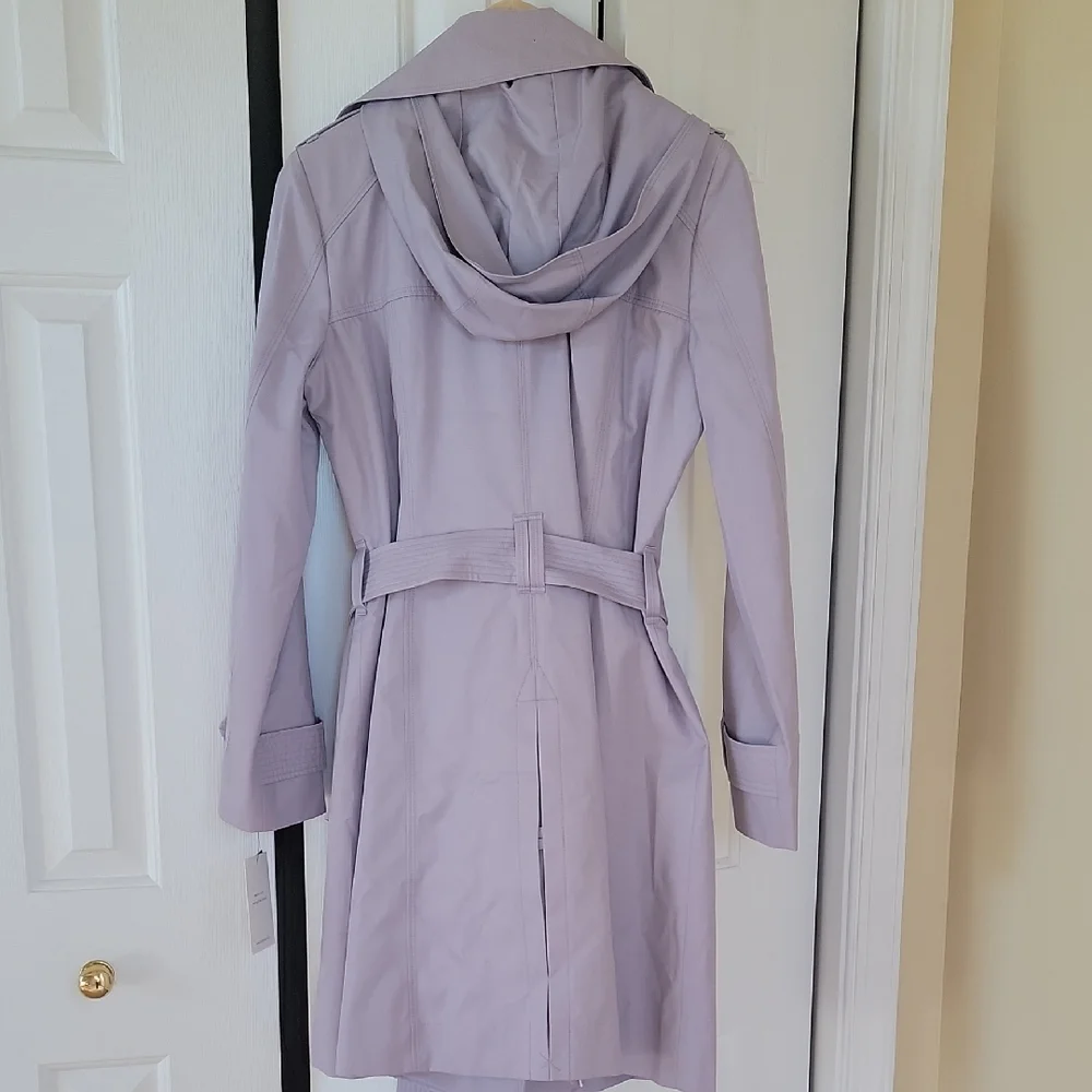 London Fog Purple Trench Coat with Belt - Picture 2 of 6